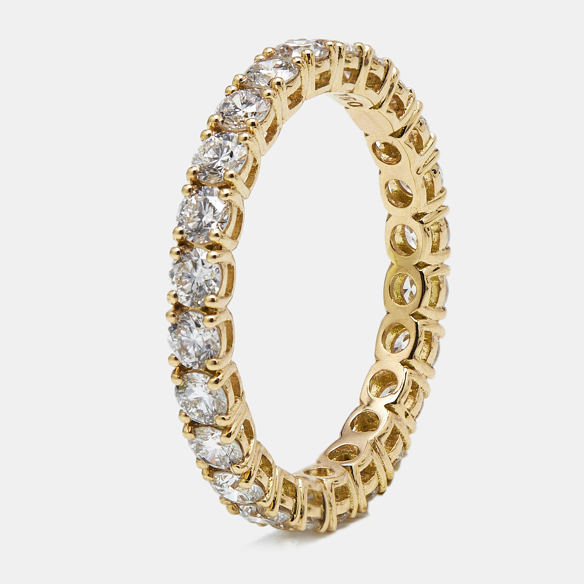 1.25 cts round brilliant lab grown diamonds 18k yellow gold eternity band ring size 52
