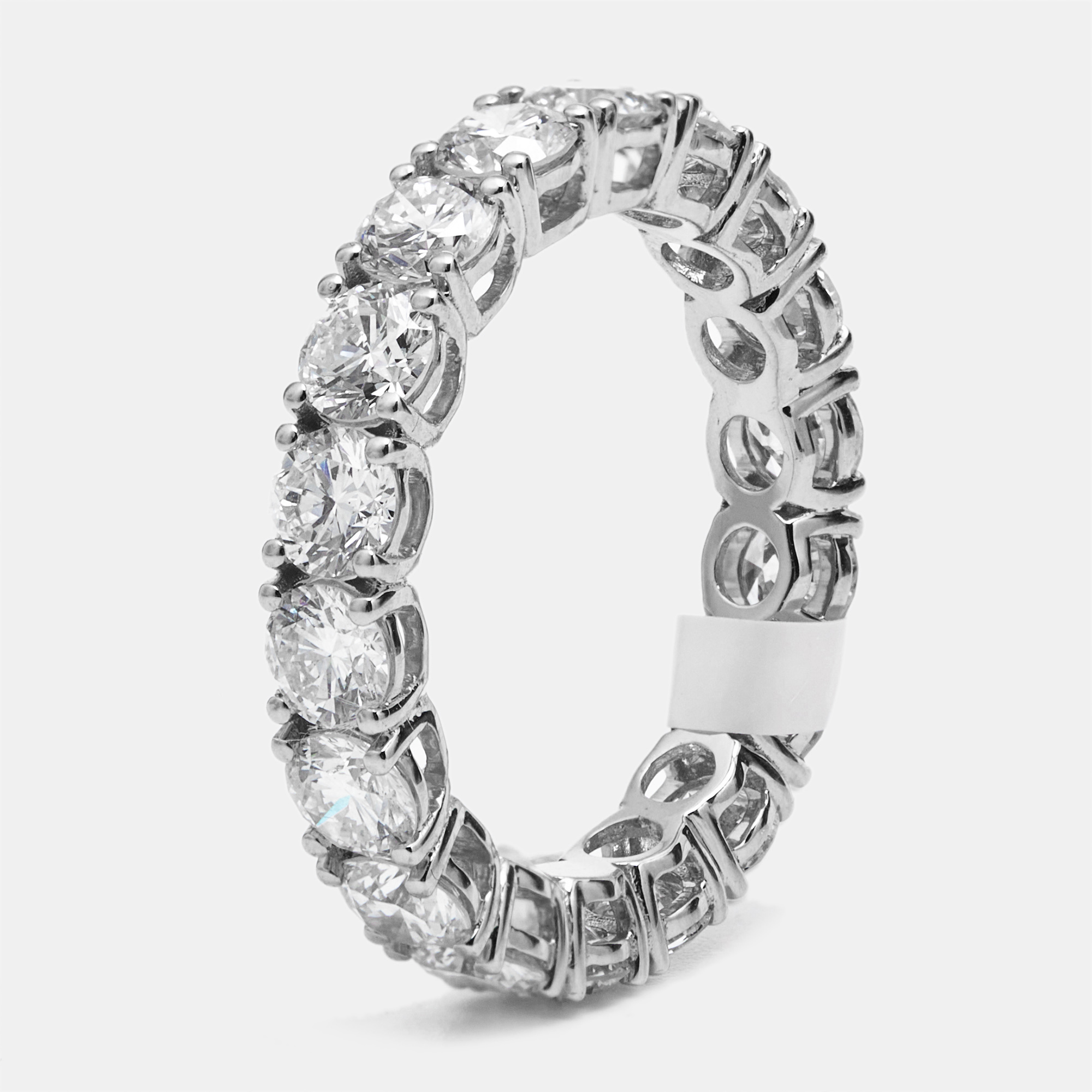3.60 cts round brilliant lab grown diamonds 18k white gold eternity band ring size 54