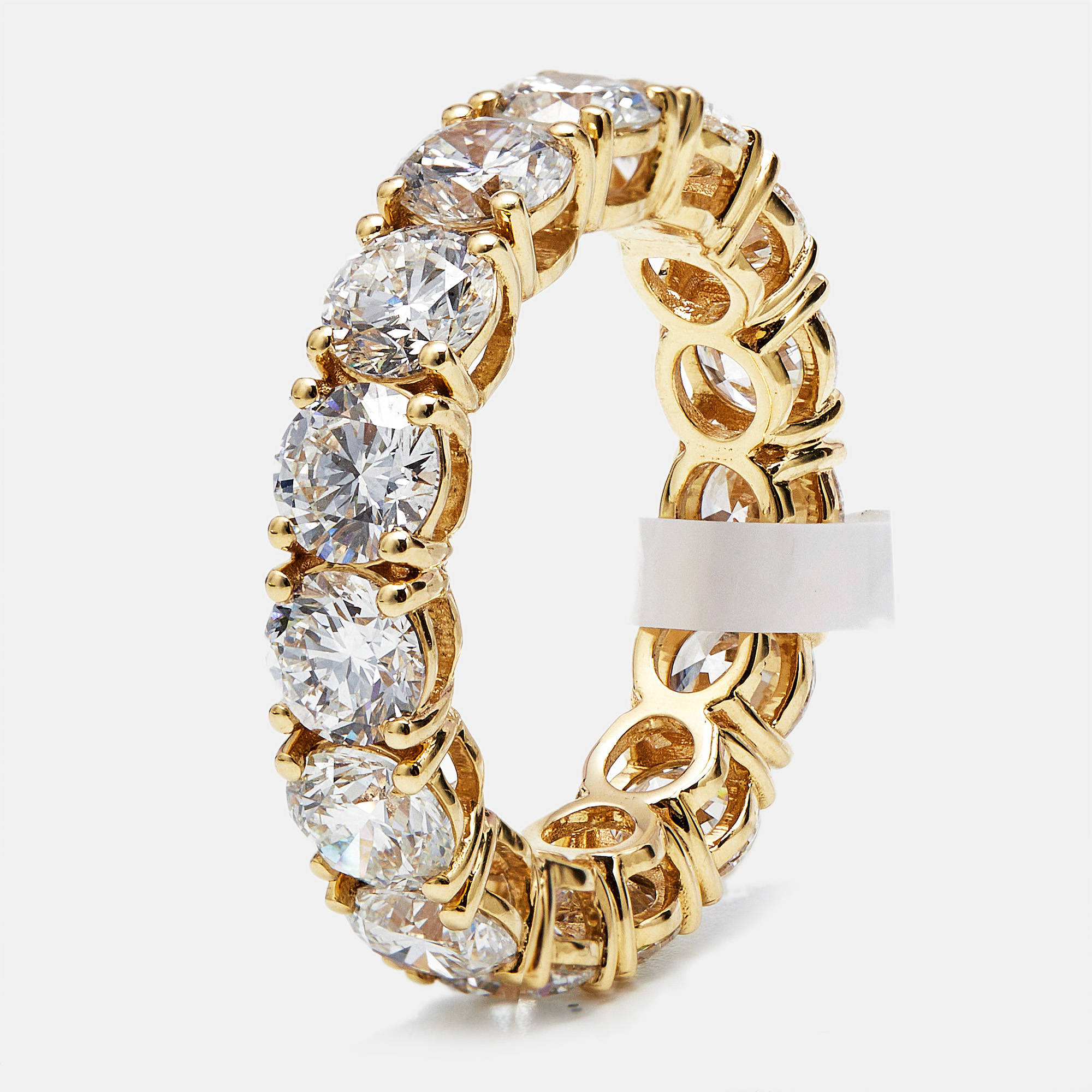 6 cts round brilliant lab grown diamonds 18k yellow gold eternity band ring size 54