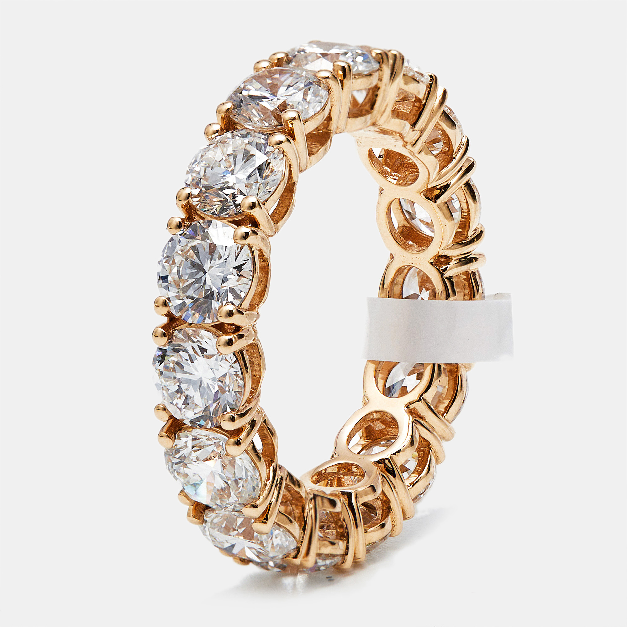 6 cts round brilliant lab grown diamonds 18k rose gold eternity band ring size 54