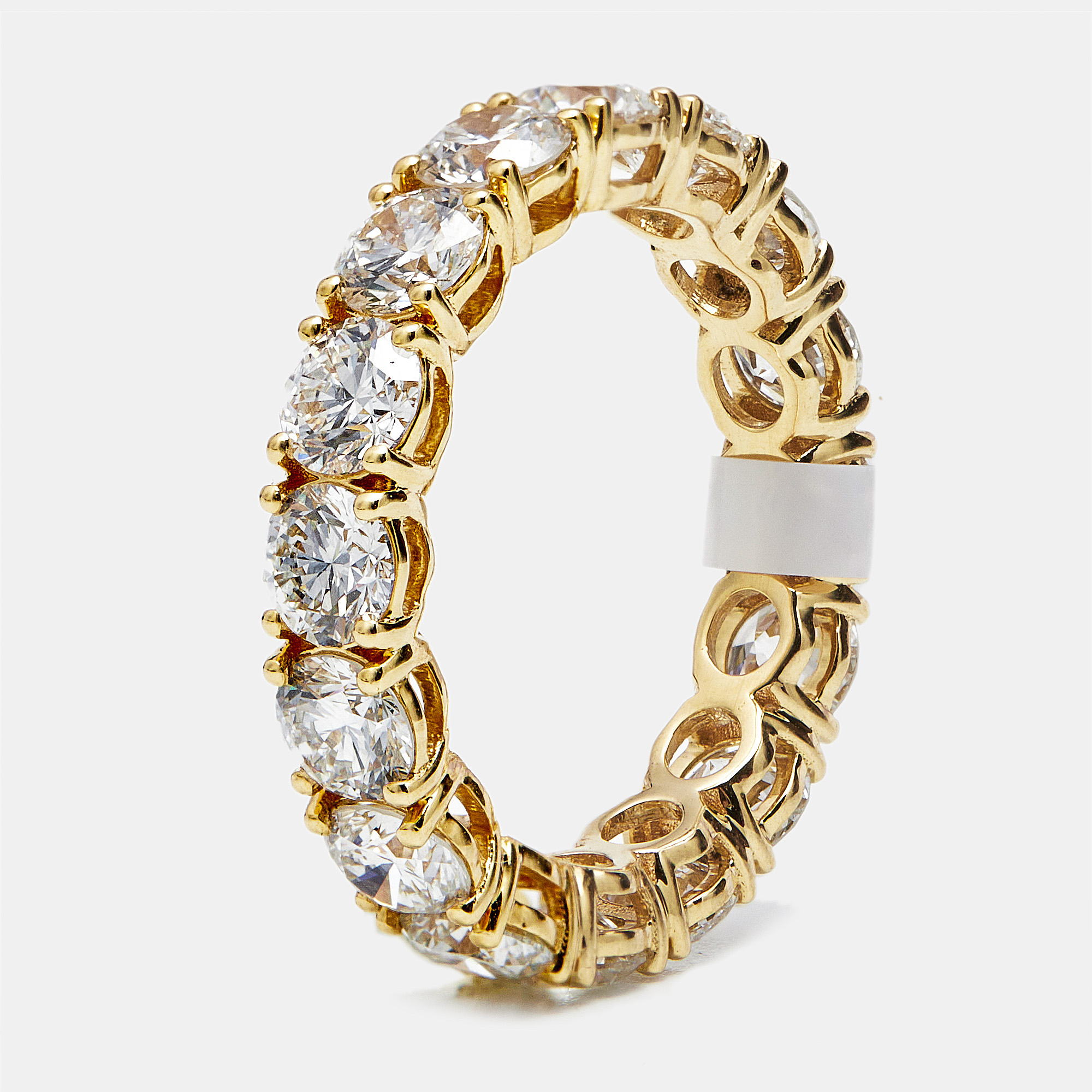 4.4 cts round brilliant lab grown diamonds 18k yellow gold eternity band ring size 54