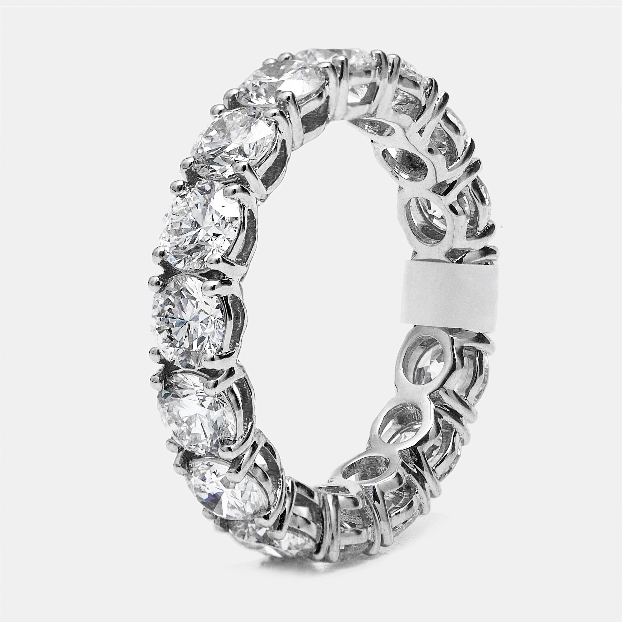 4.4 cts round brilliant lab grown diamonds 18k white gold eternity band ring size 54