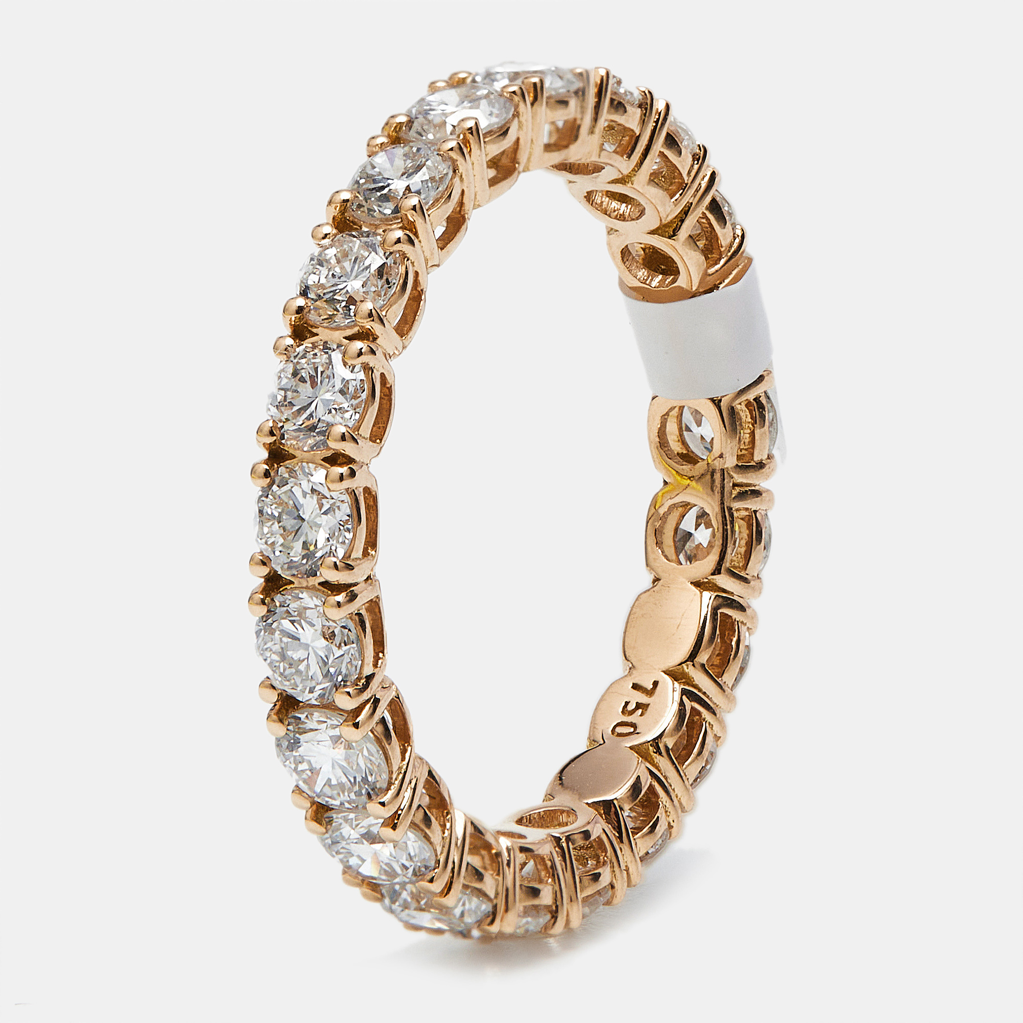2.25 cts round brilliant lab grown diamonds 18k rose gold eternity band ring size 54