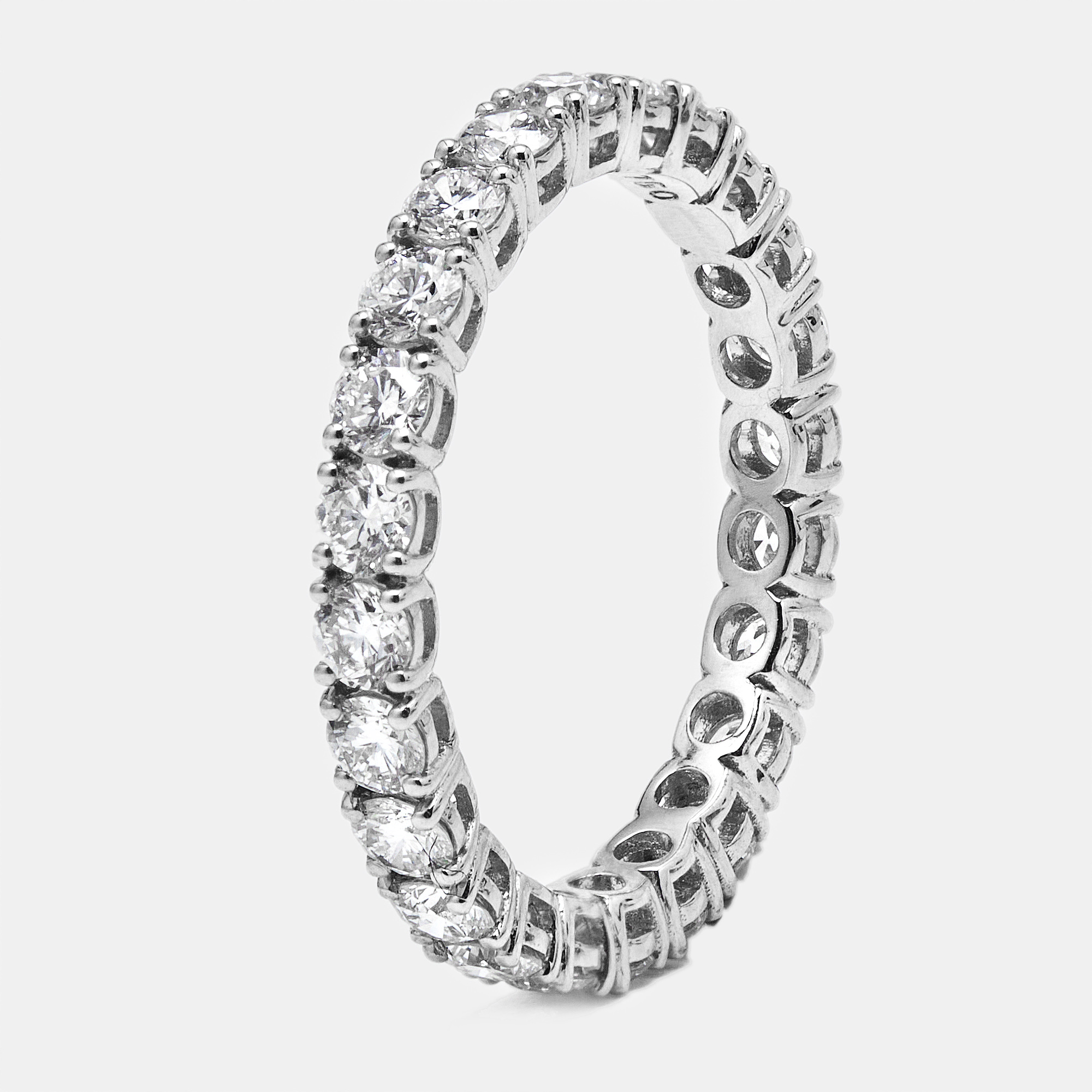 1.25 cts round brilliant lab grown diamonds 18k white gold eternity band ring size 54