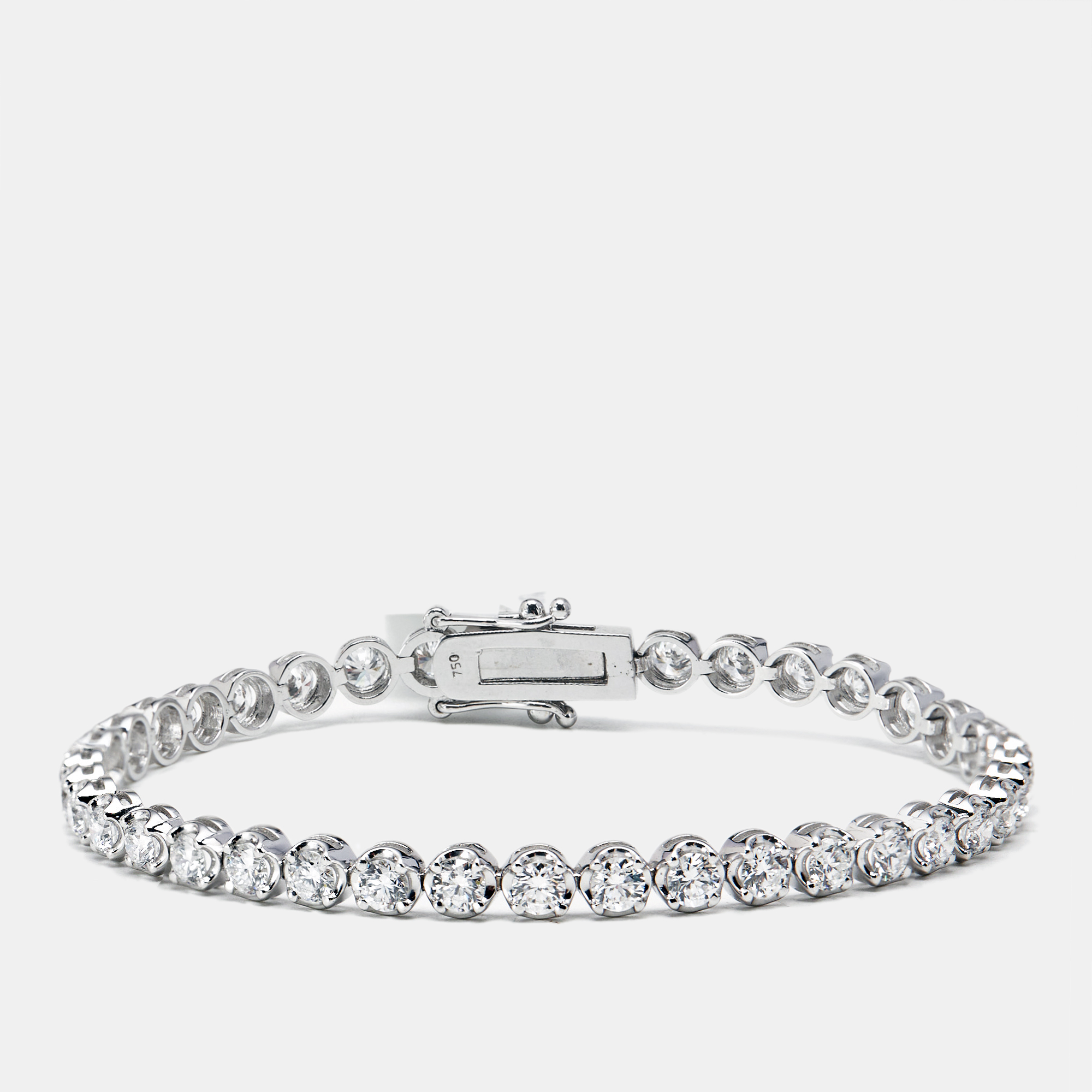 3.9 cts round brilliant cut lab grown diamonds 18k white gold tennis bracelet