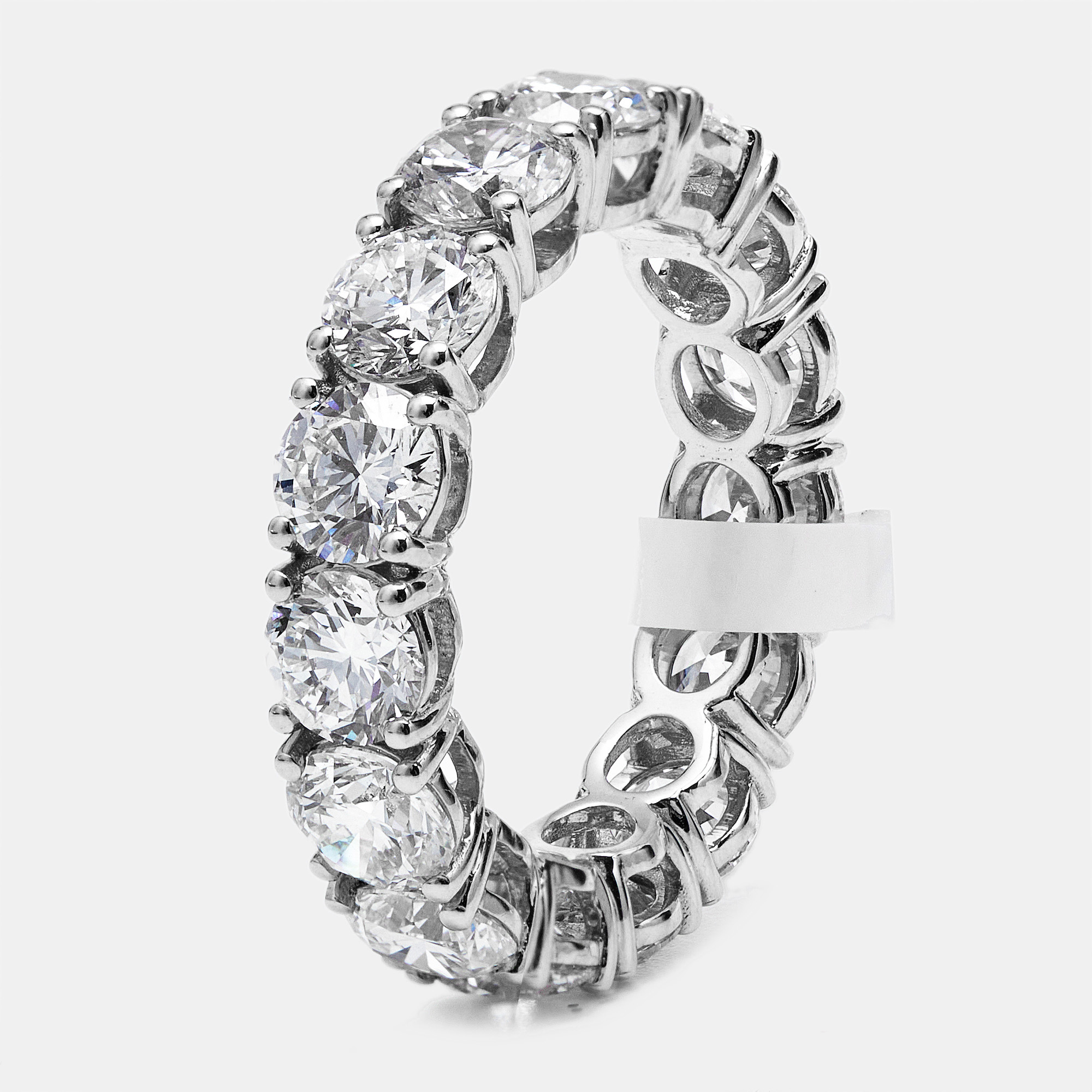 6 cts round brilliant lab grown diamonds 18k white gold eternity band ring size 52