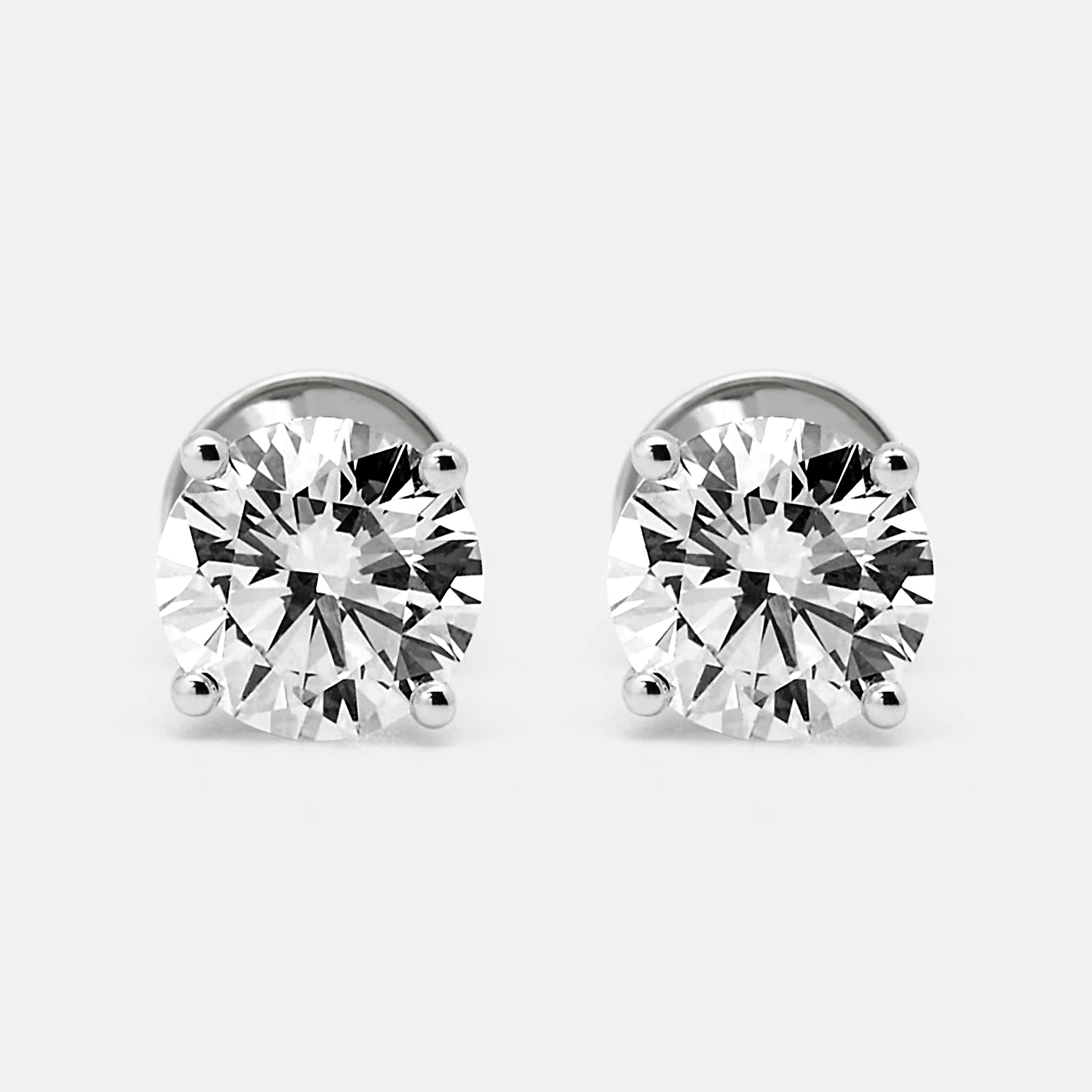 4.00 cts round brilliant cut 18k white gold lab grown diamond earrings