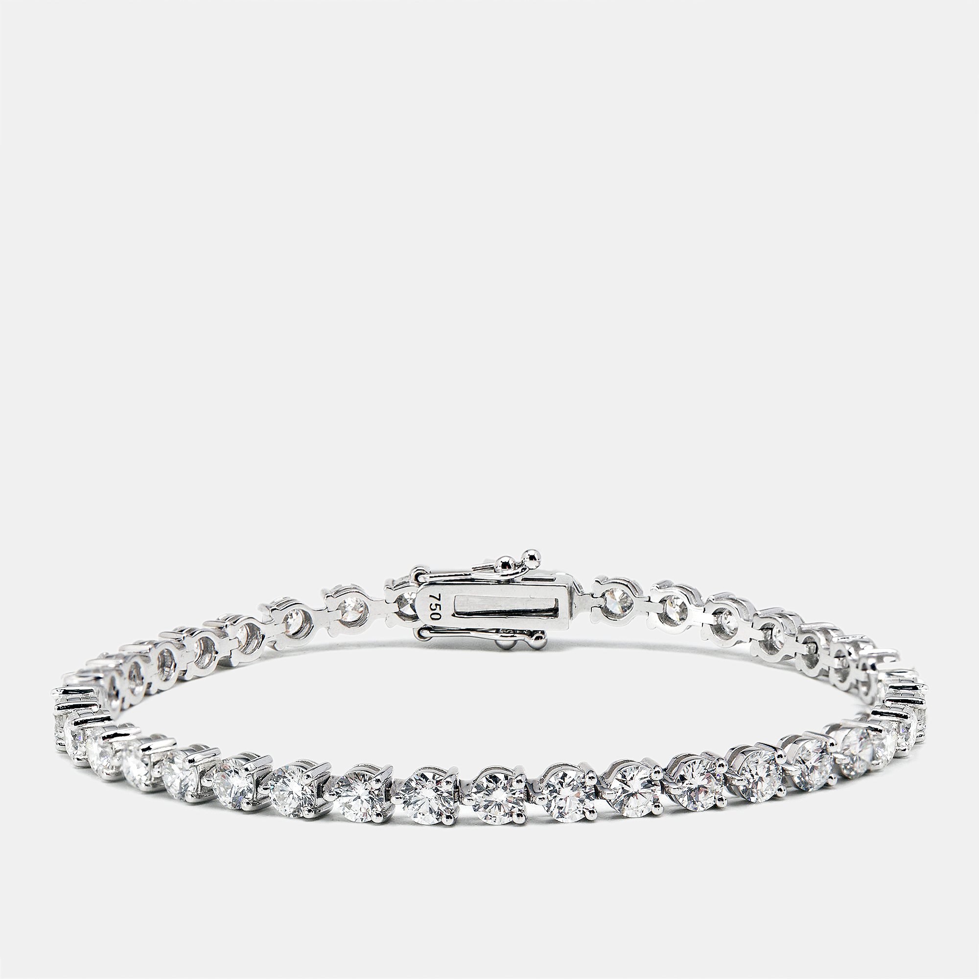 6.24 cts round brilliant cut lab grown diamonds 18k white gold tennis bracelet
