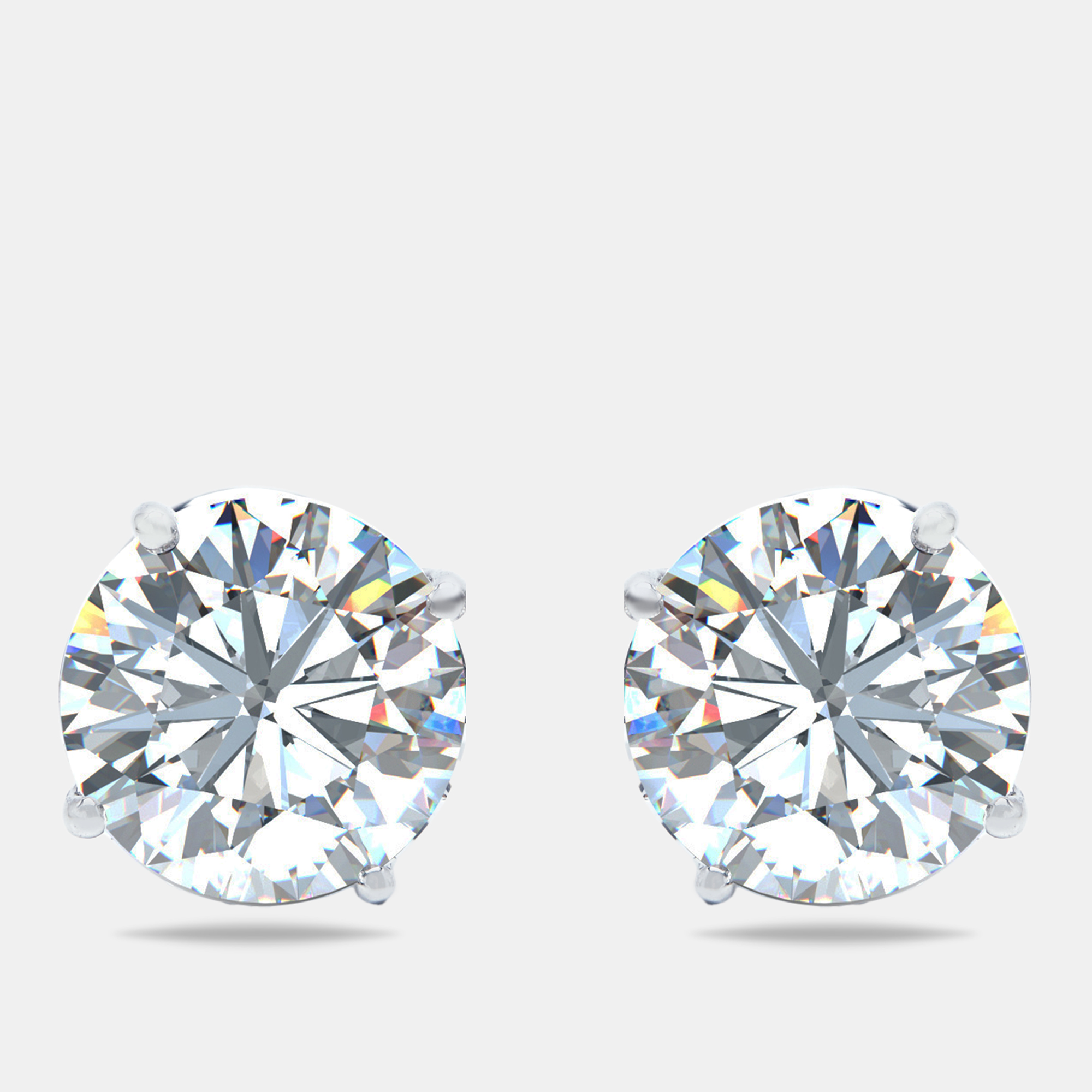 8.00 cts round brilliant 18k white gold solitaire earrings