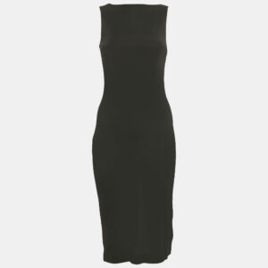 theory black jersey sleeveless midi dress s