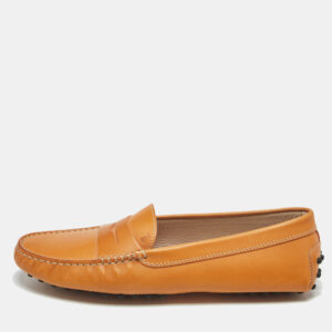luxury-women-tods-new-shoes-p1183470-001.jpg tod's light brown leather gommino bow slip on loafers size 39