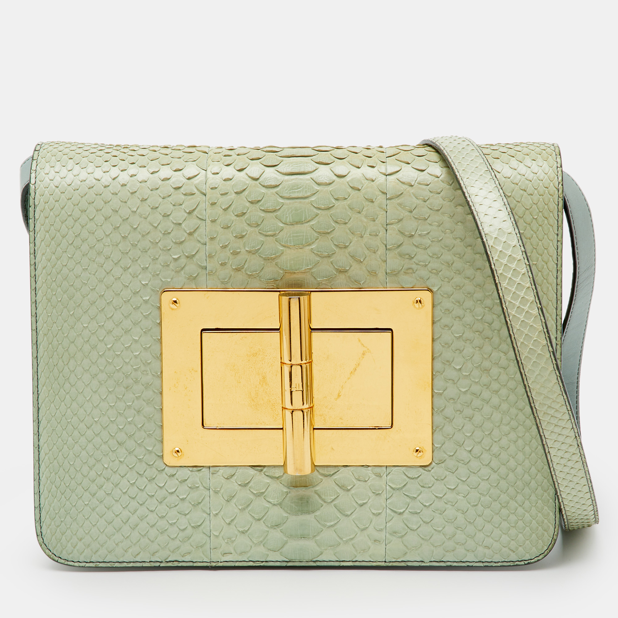 tom ford mint green python large natalia shoulder bag