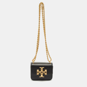 tory burch black leather mini eleanor crossbody bag
