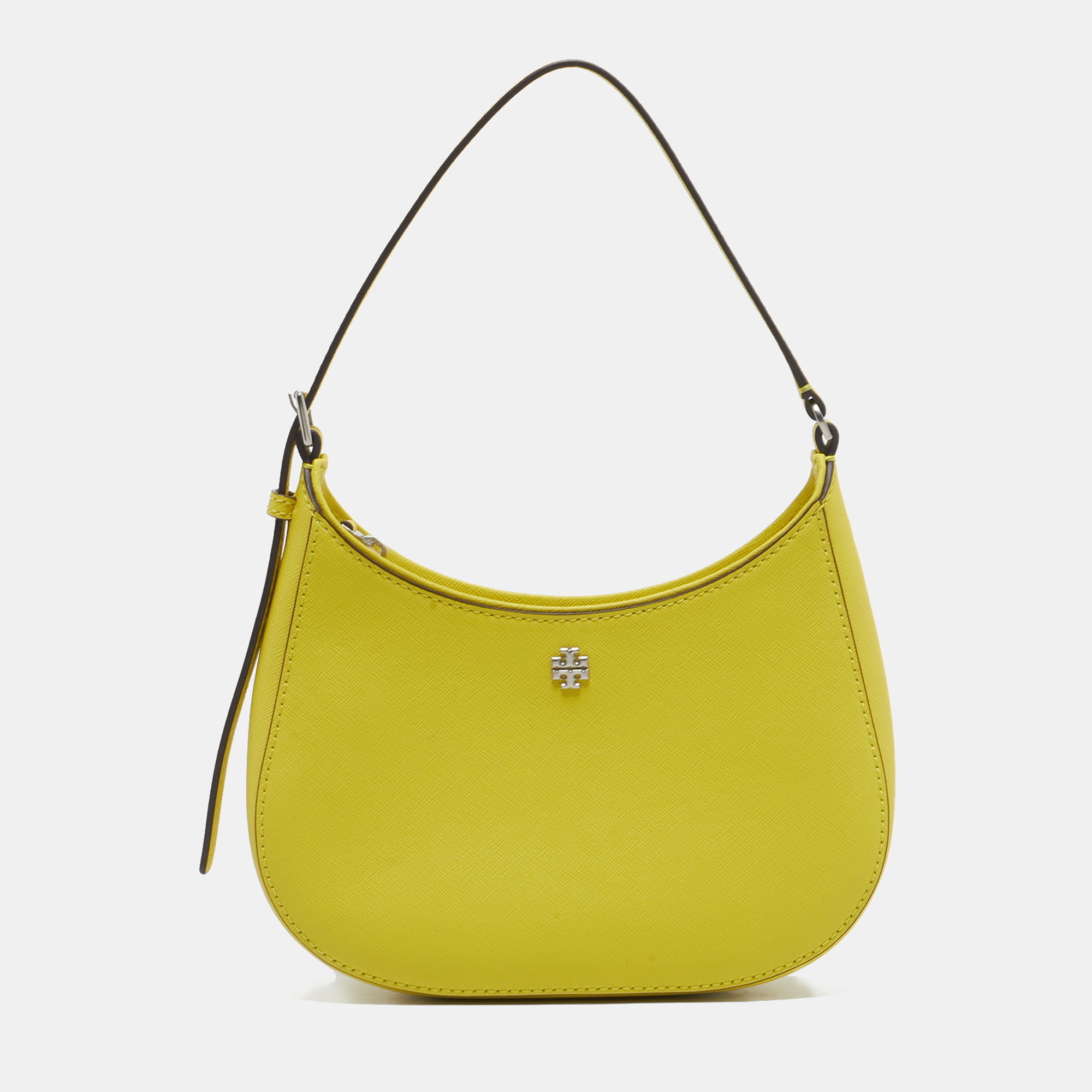 tory burch yellow leather emerson zip shoulder bag
