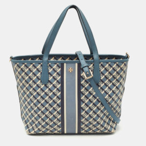 luxury-women-tory-burch-used-handbags-p1183668-014.jpg tory burch blue/white coated canvas and leather geo logo allover tote