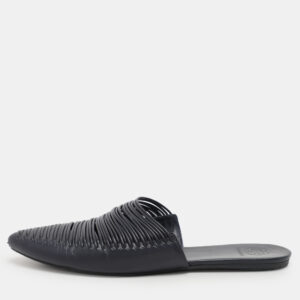 tory burch navy blue leather sienna mules size 38