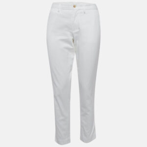 polo ralph lauren white cotton gabardine trousers s
