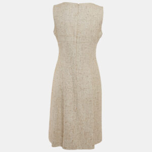 valentino beige tweed sleeveless v-neck short dress m