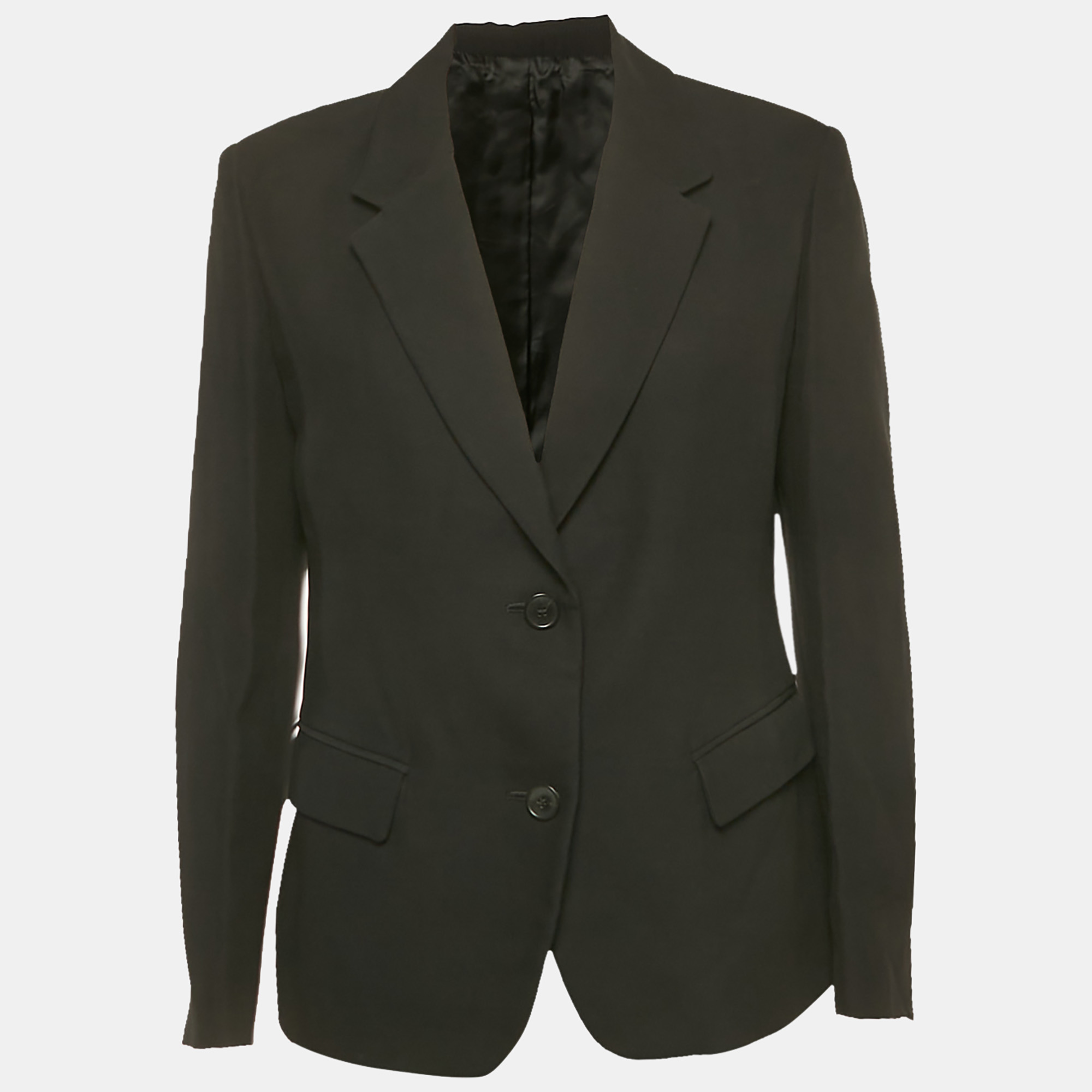 valentino black silk blend single breasted blazer m