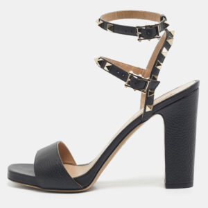 luxury-women-valentino-used-shoes-p1190019-009.jpg valentino black leather rockstud double strap sandals size 39