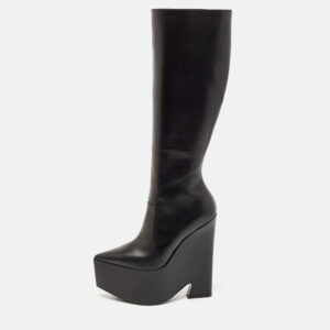 luxury-women-versace-used-shoes-p1119426-010.jpg versace black leather platform knee length boots size 39