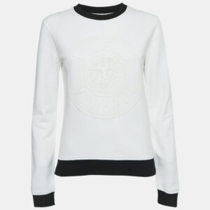 versus versace white medusa print cotton sweatshirt m