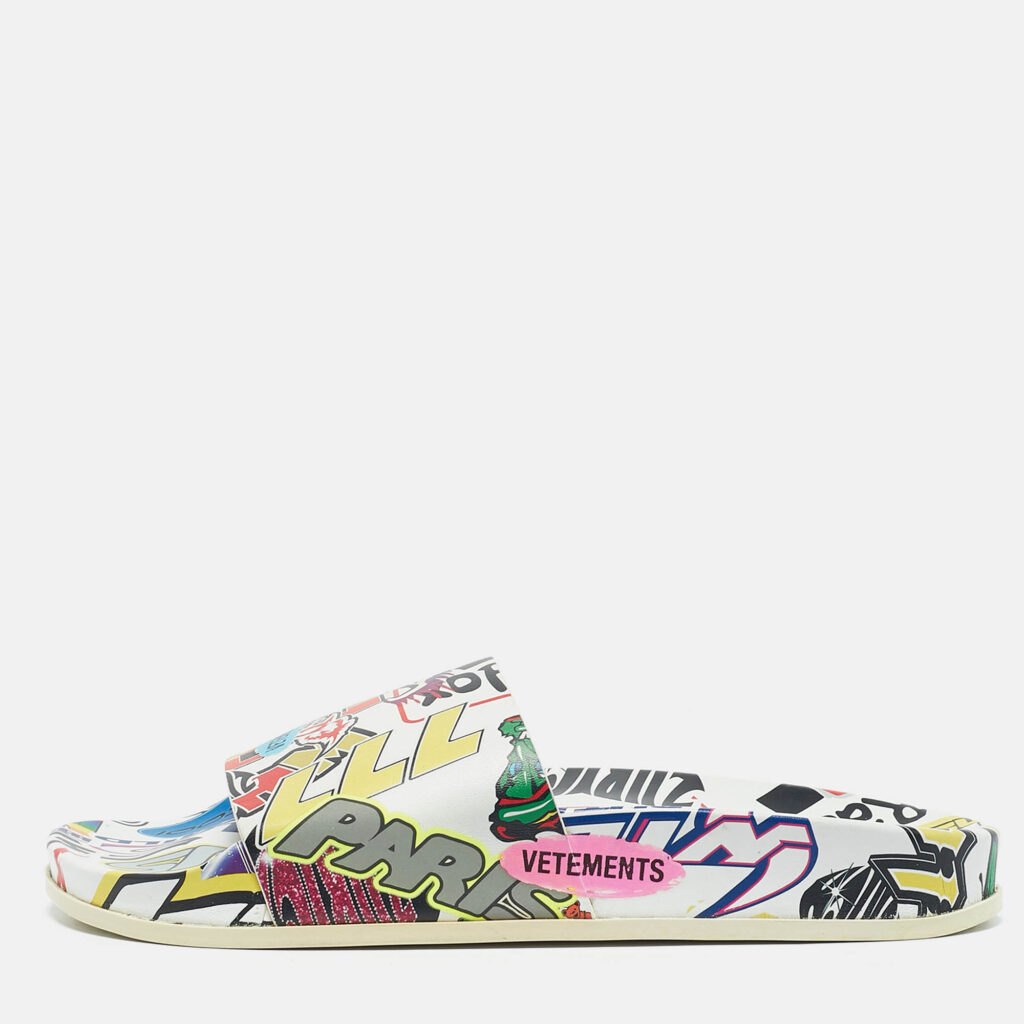 luxury-women-vetements-new-shoes-p1130018-010.jpg Vetements Multicolor Leather Sticker Pool Slide Flats Size 36