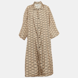 vetements beige logo print shell raincoat one size