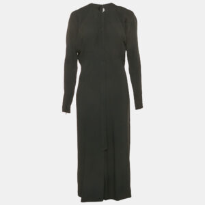 victoria beckham black crepe midi dress m
