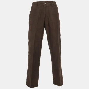 zegna sport brown cotton regular fit pants l/waist 34"