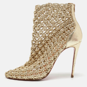 christian louboutin gold leather andaloulou booties size 36
