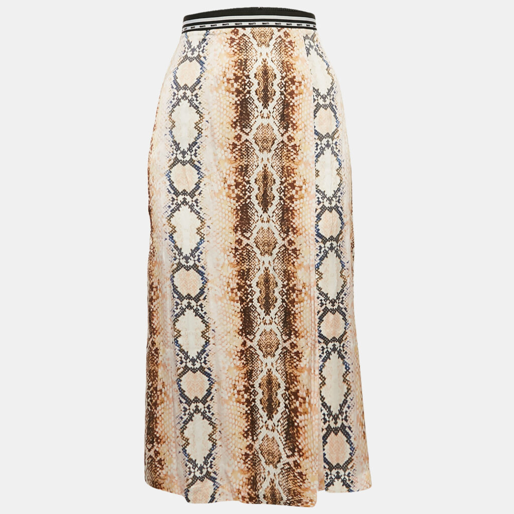 luxury-women-maje-used-clothes-p1091624-001.jpg Maje Multicolor Snake Print Crepe Midi Skirt M