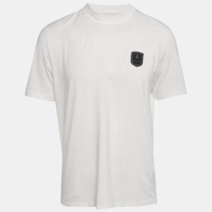 brunello cucinelli white jersey applique detail t-shirt s