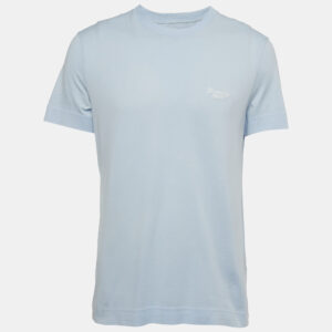 givenchy blue embroidered jersey crew neck t-shirt m