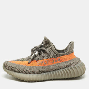 yeezy x adidas grey knit fabric boost 350 v2 beluga sneakers size 38