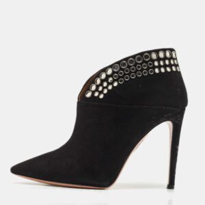 aquazzura black suede disco booties size 36.5
