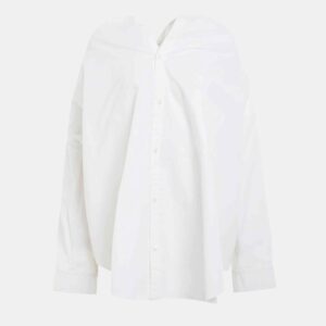 balenciaga white cotton knotted vareuse shirt s