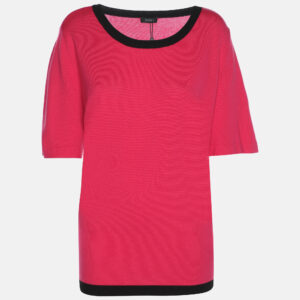 basler pink stretch knit tops xl