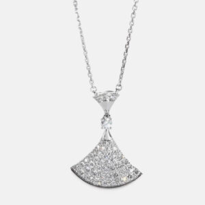 bvlgari divas' dream 18k white gold and diamond pendant necklace