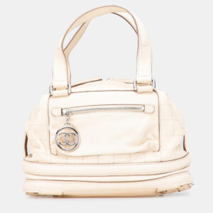 chanel beige goatskin square stitch essential bowler