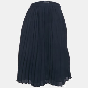 claudie pierlot navy blue  plisse midi skirt s