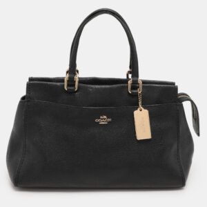 coach black leather fulton satchel