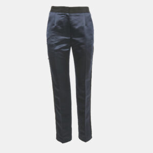 d&g blue satin contrast trimmed trousers s