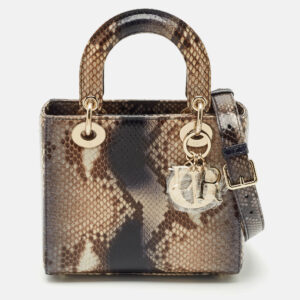 dior brown python small lady dior tote