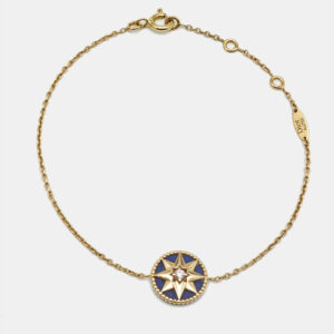 dior rose des vents lapis lazuli diamond 18k yellow gold bracelet