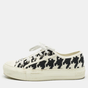 dior cream/back canvas walk'n'dior lace up sneakers size 35