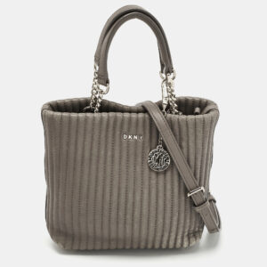 dkny grey stripe leather gansevoort tote