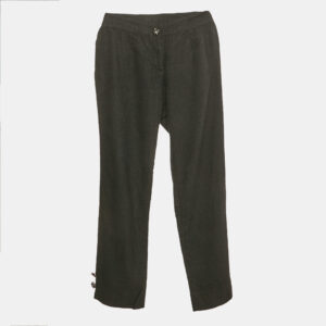 dolce & gabbana dark grey wool bejeweled buttons cropped trousers s