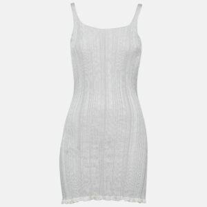 gimaguas light grey patterned knit sleeveless mini dress s