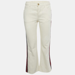 gucci beige web trim denim hypnotism jeans s/waist 28"